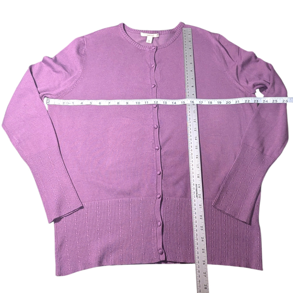 Merona Cardigan Style Sweater Size XXL Purple Button Up - Picture 2 of 5